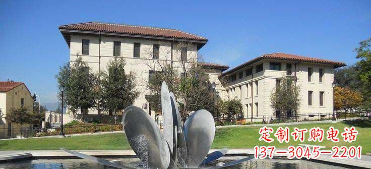 绵阳抽象花朵不锈钢喷泉雕塑