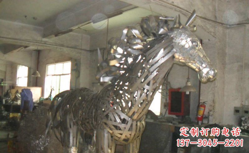 绵阳不锈钢抽象马动物雕塑