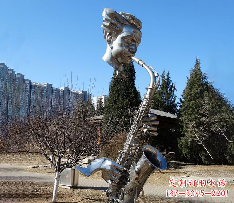 绵阳纪念性不锈钢萨克斯头像雕塑