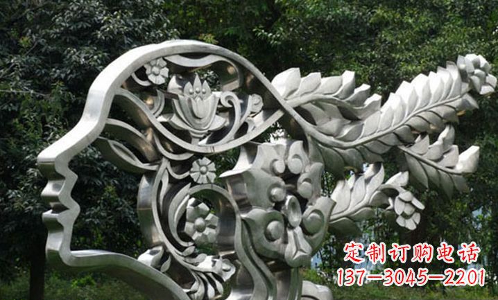 绵阳美丽如梦不锈钢美女雕塑
