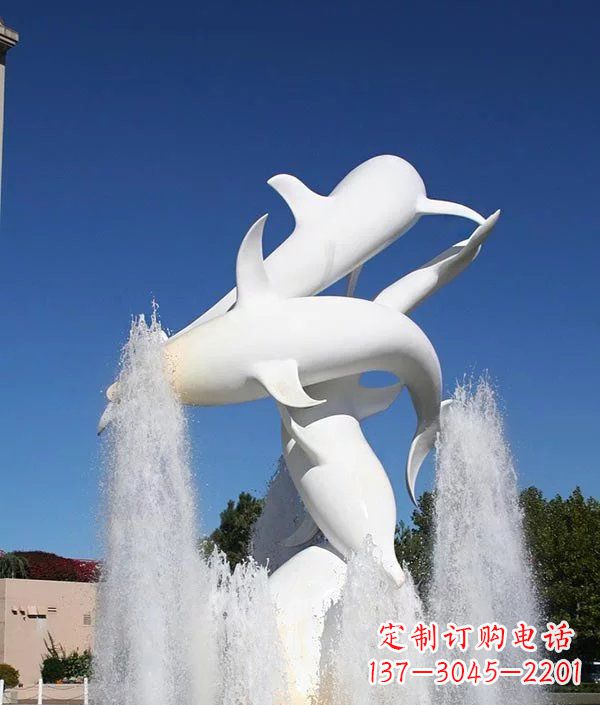 绵阳完美纪念,精致的不锈钢海豚雕塑