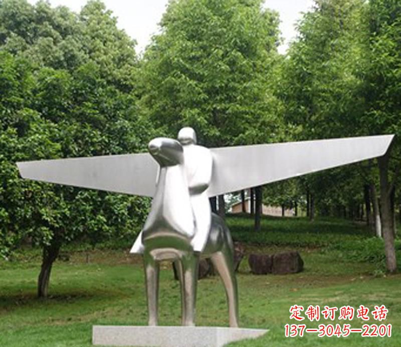 绵阳优雅而独特的不锈钢飞马雕塑