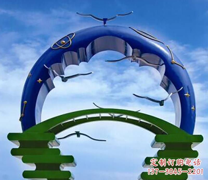 绵阳不锈钢帝王拱景观雕塑