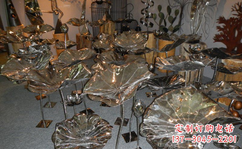 绵阳抛光不锈钢荷叶雕塑