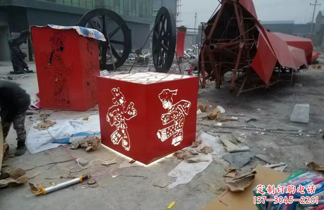 绵阳高品质不锈钢皮影戏人物雕塑