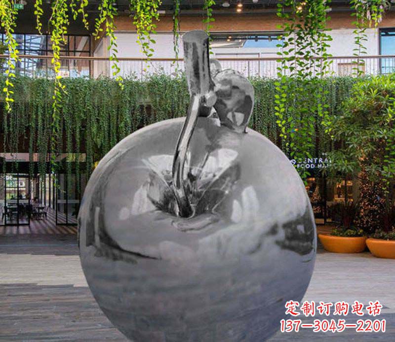 绵阳公园时尚不锈钢镜面苹果雕塑