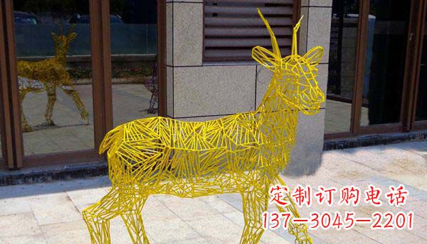 绵阳梦幻般的不锈钢小鹿大理石塑像
