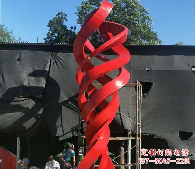 绵阳高端不锈钢螺旋飘带景观雕塑
