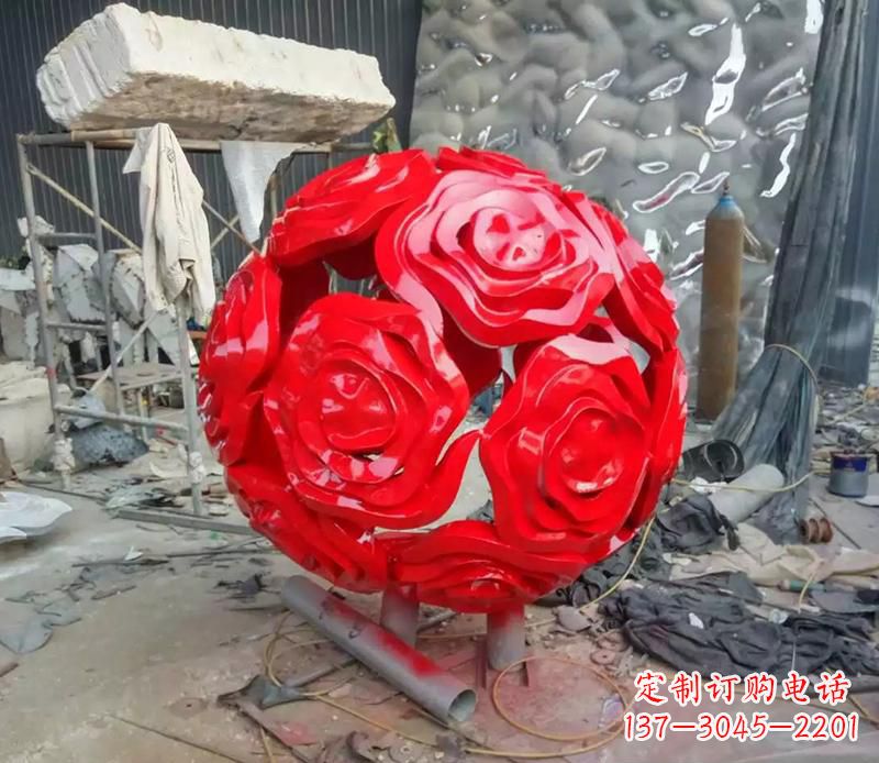 绵阳优雅柔美的玫瑰雕塑