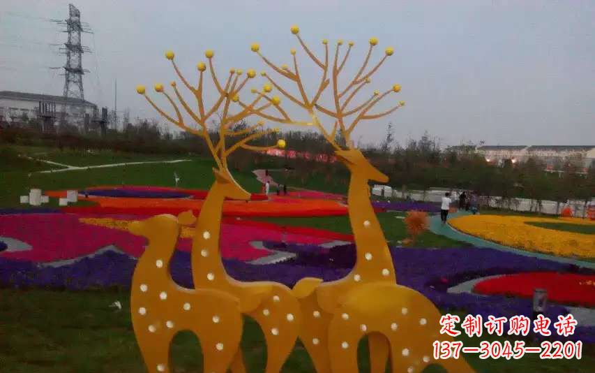 绵阳不锈钢美陈动物鹿雕塑