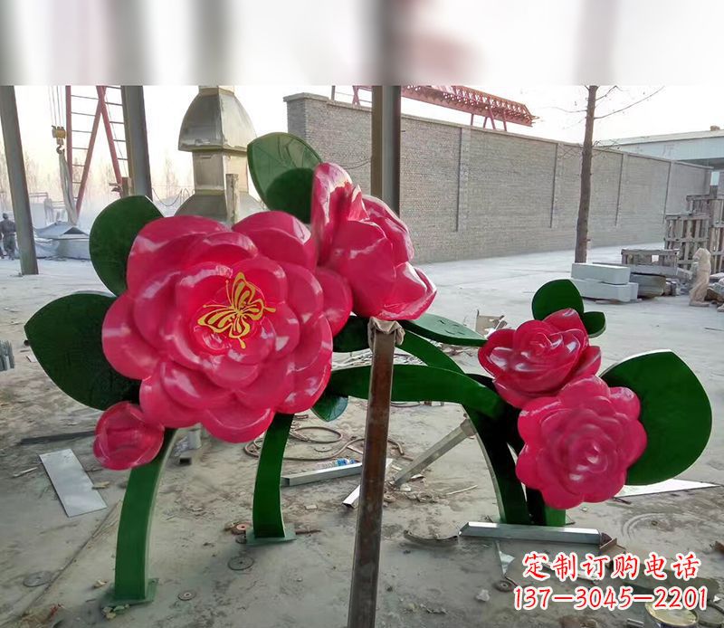 绵阳中领雕塑花朵般精美的不锈钢牡丹雕塑