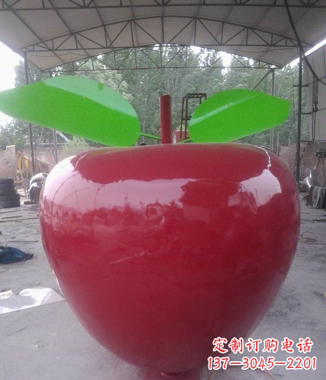 绵阳黑凤凰不锈钢苹果景观雕塑