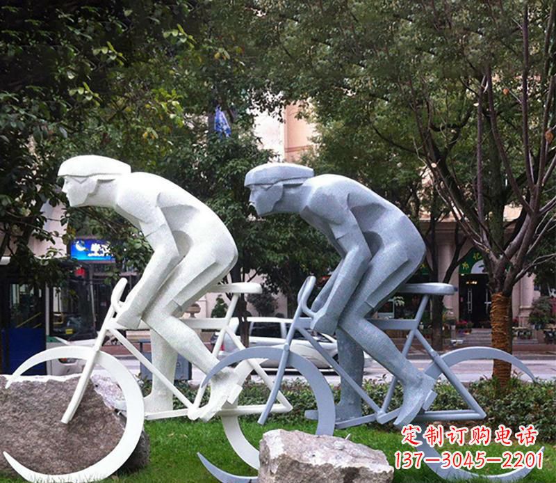 绵阳装饰型不锈钢骑自行车雕塑