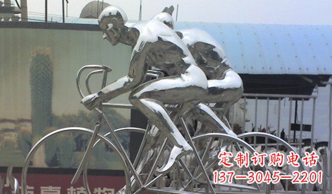 绵阳不锈钢骑行自行车雕塑