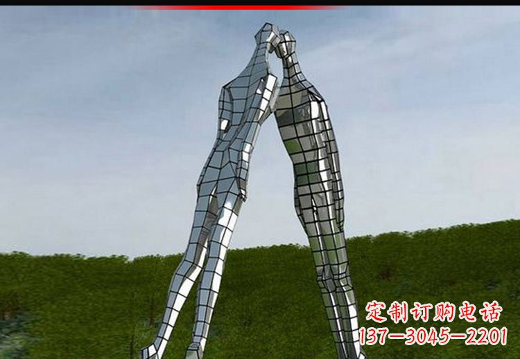 绵阳爱的无限,不锈钢情侣人物雕塑