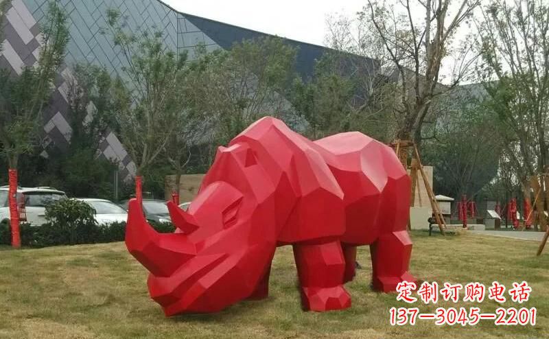 绵阳摩洛哥高端不锈钢犀牛雕塑