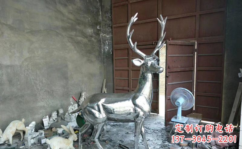 绵阳艺术精美的不锈钢鹿装置雕塑
