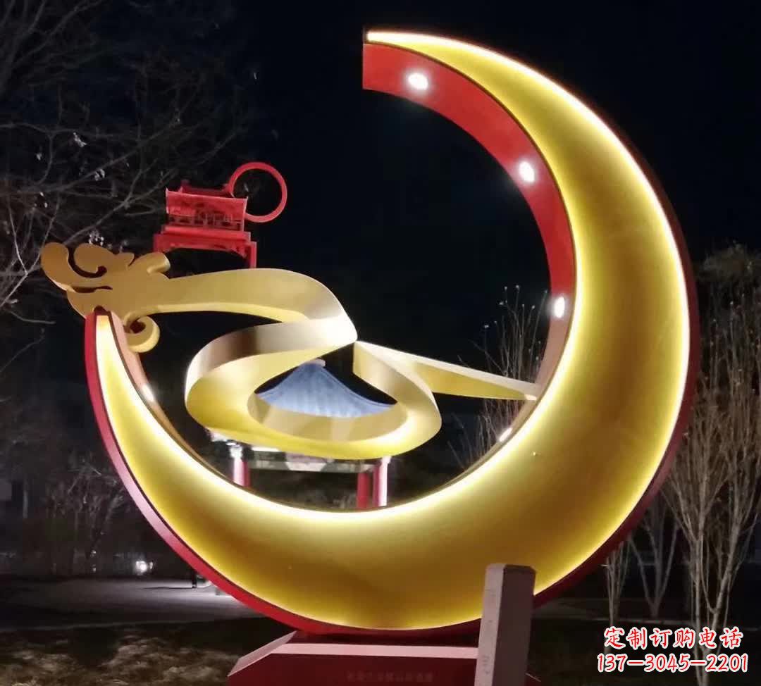绵阳精致不锈钢月亮雕塑