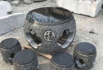 绵阳特大型福字桌凳石雕