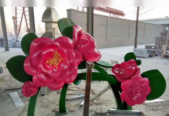 绵阳中领雕塑花朵般精美的不锈钢牡丹雕塑