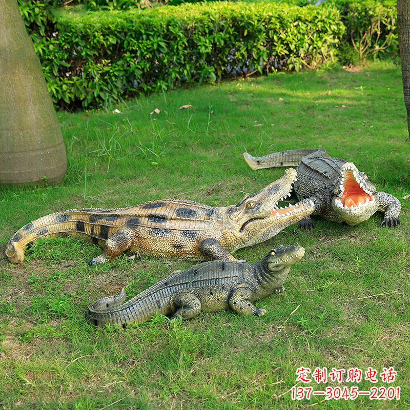 绵阳可爱的鳄鱼仿真动物雕塑