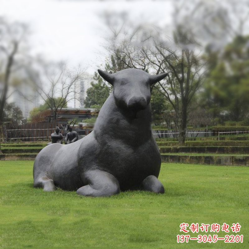 绵阳纯手工铸造大型动物雕塑——卧牛