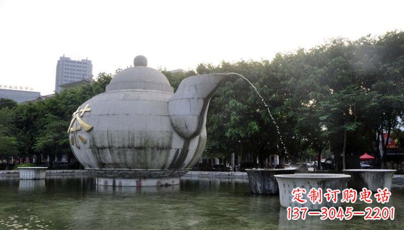 绵阳精致雕塑茶壶石雕