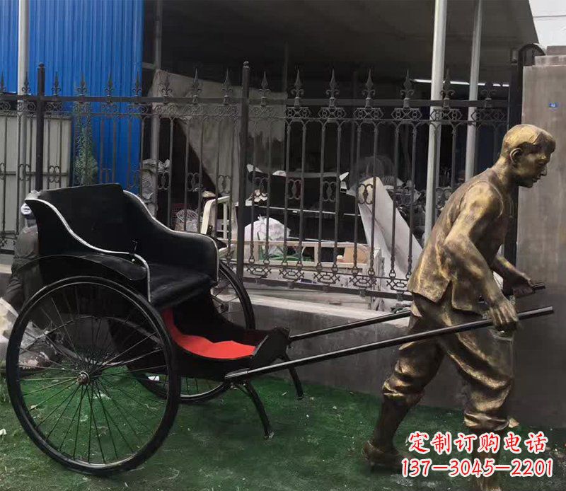 绵阳欣赏精美的手工雕刻车夫青铜雕塑