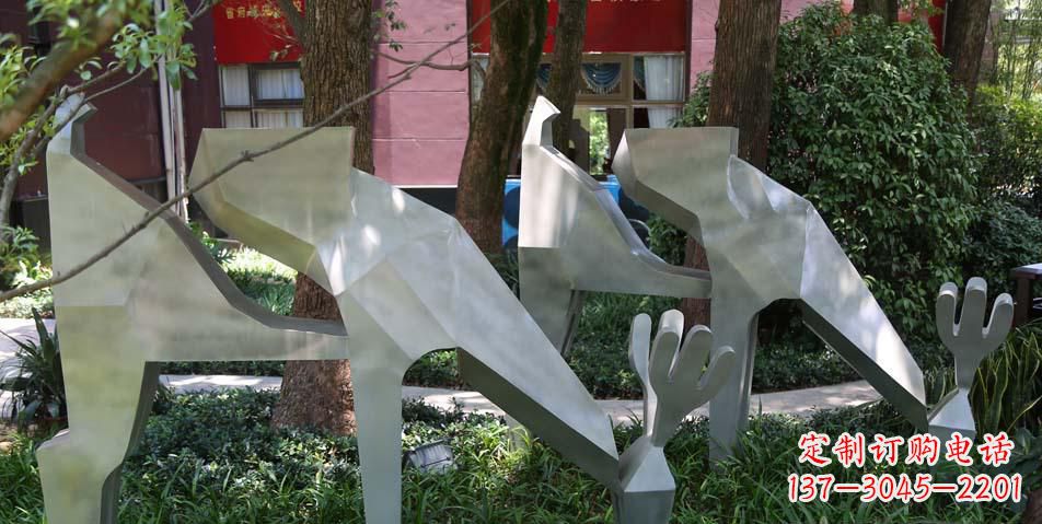 绵阳精美雕塑梅花鹿几何古典雕塑