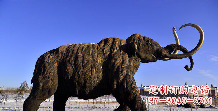 绵阳公园抽象大象动物铜雕 (2)