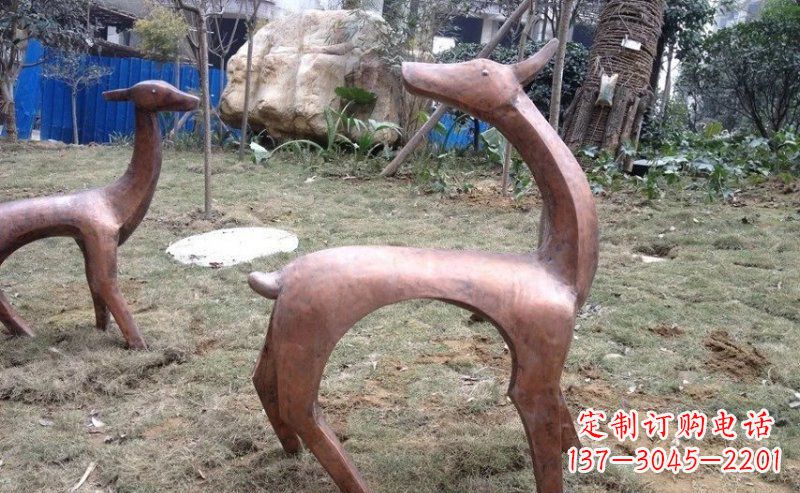 绵阳室外铜鹿雕塑