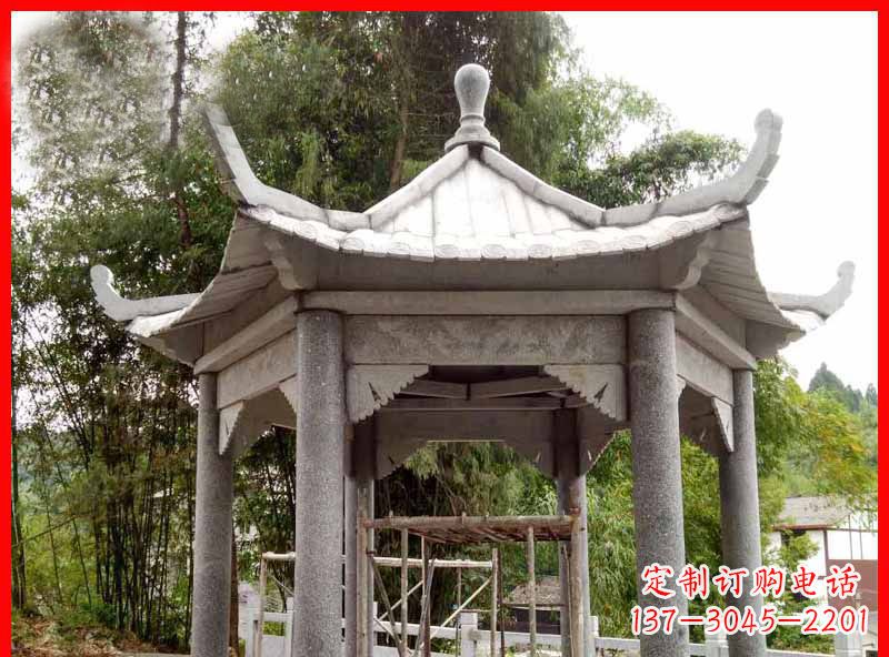 绵阳复古公园石凉亭雕塑