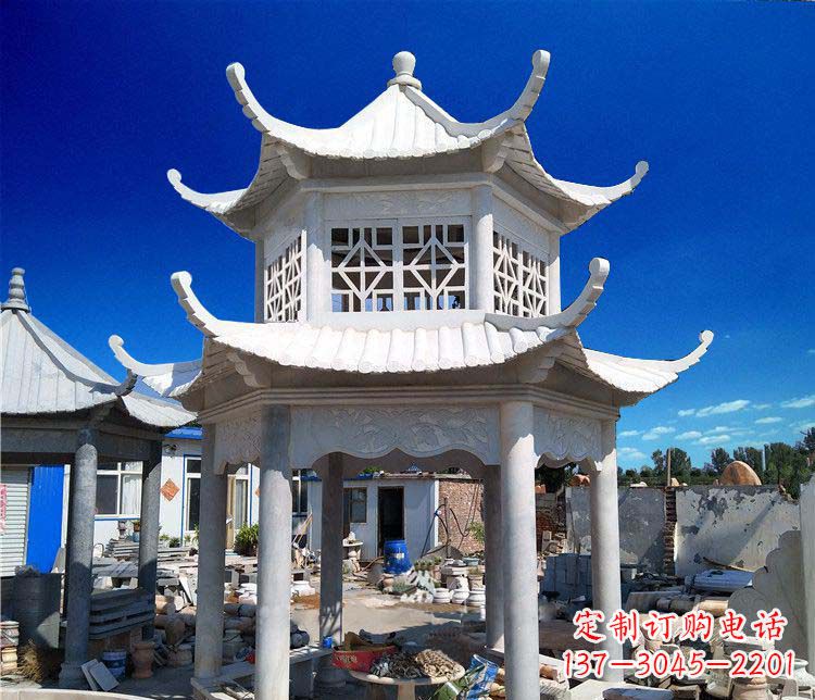 绵阳大理石双层凉亭雕塑