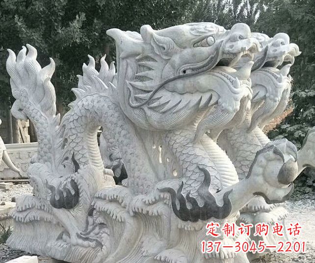 绵阳公园大理石生肖龙景观石雕