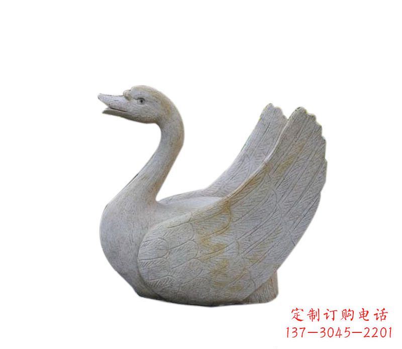 绵阳公园大理石天鹅喷泉景观石雕