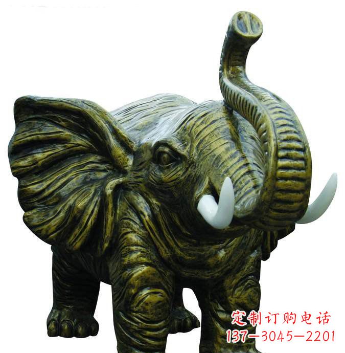绵阳公园大象动物铜雕