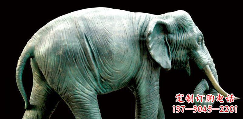 绵阳公园大象动物铜雕 (3)
