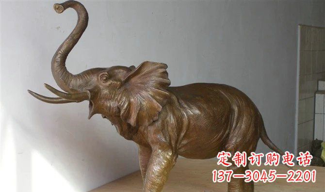绵阳公园大象招财动物铜雕 (3)