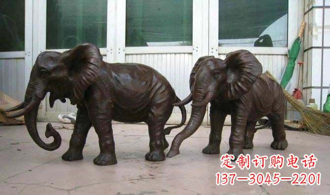 绵阳传统文化雕塑雕刻大象招财神像