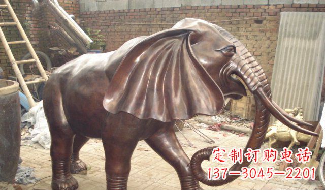绵阳精美细腻的铸铜大象雕塑