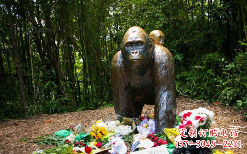 绵阳装饰空间的精美猩猩铜雕