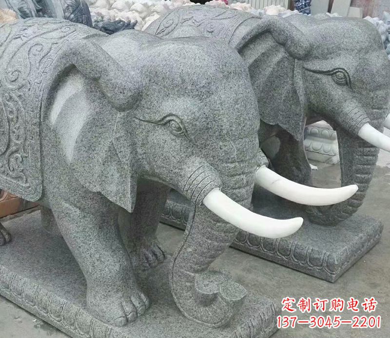 绵阳象征力量的大理石大象雕塑