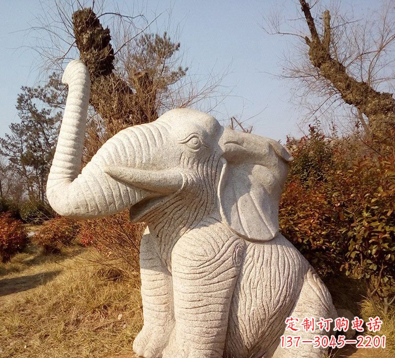 绵阳公园动物大象石雕