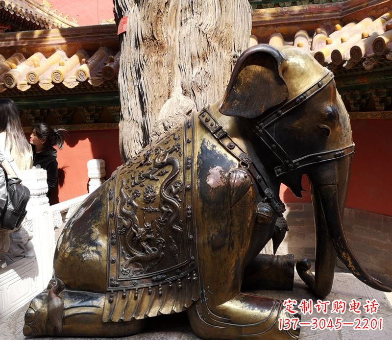 绵阳公园动物大象铜雕