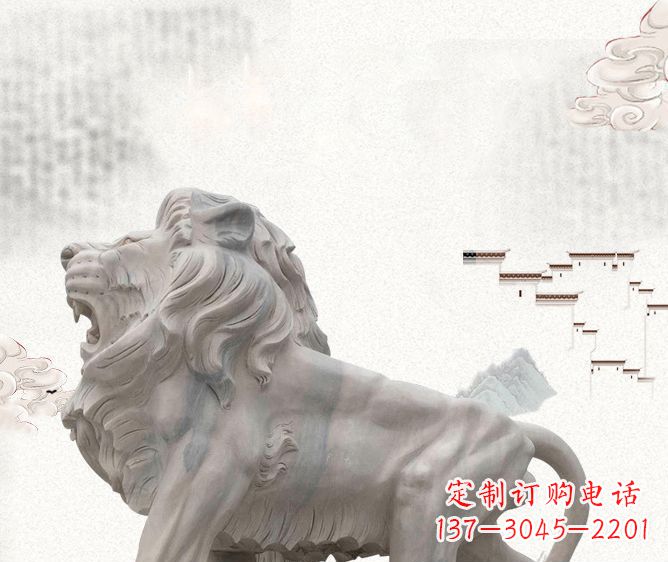 绵阳公园动物欧式石狮子雕塑
