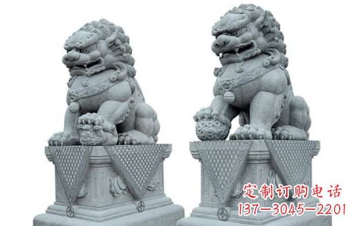 绵阳雕刻精美的狮子石雕