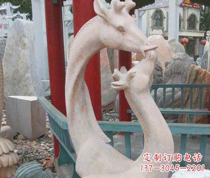 绵阳中领雕塑-母子鹿动物石雕