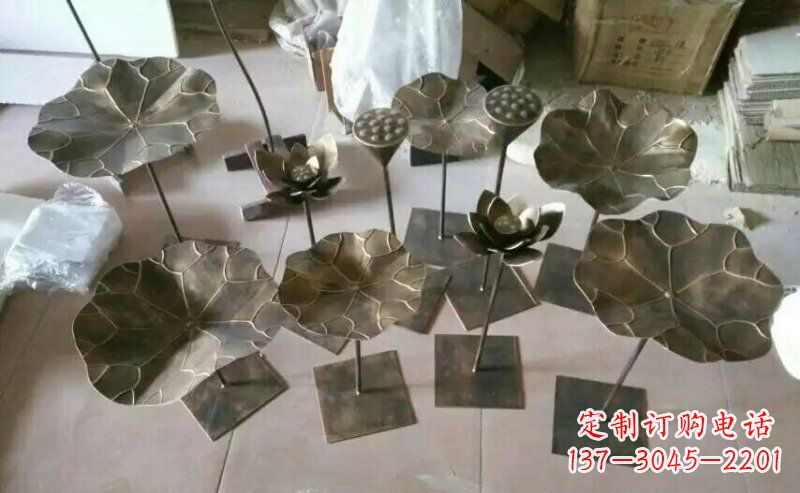绵阳精美荷叶锻铜雕塑