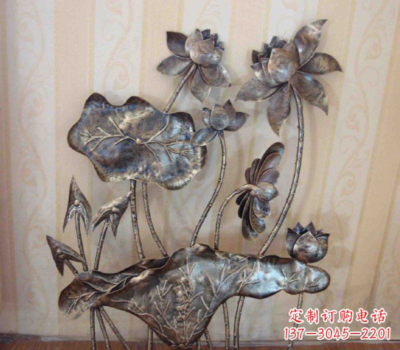 绵阳中领雕塑精美莲花锻铜雕塑景观
