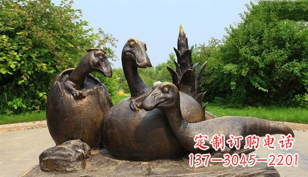 绵阳公园仿真恐龙铜雕